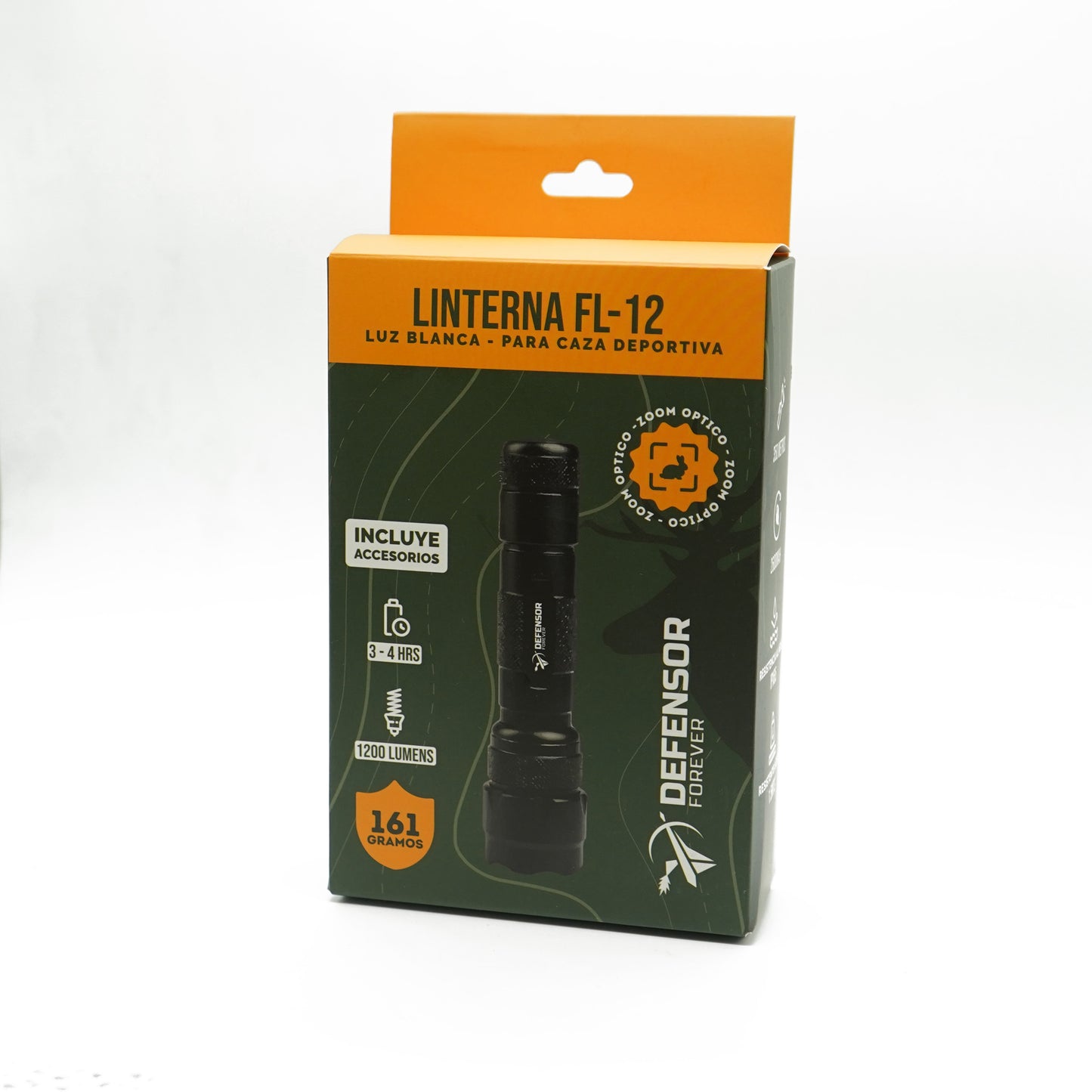 Linterna Luz Blanca Recargable con Zoom y Mando a Distancia