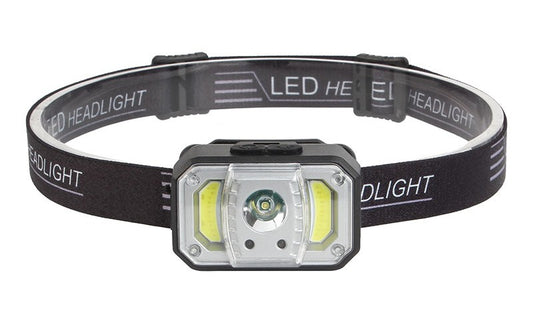 Linterna Frontal Recargable Luz Blanca y Roja
