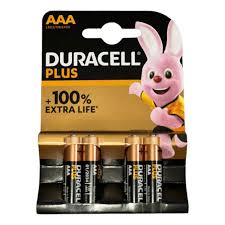 Pilas Baterías Duracell AAA x 4
